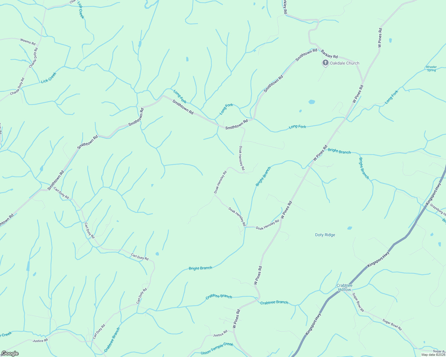 map of restaurants, bars, coffee shops, grocery stores, and more near 820 Doak Hensley Road in Afton