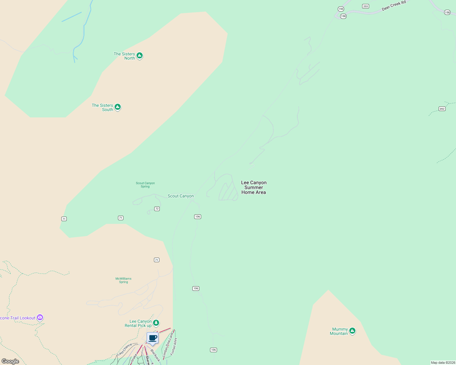 map of restaurants, bars, coffee shops, grocery stores, and more near 2209 Via Spes Nostra Street in Mount Charleston