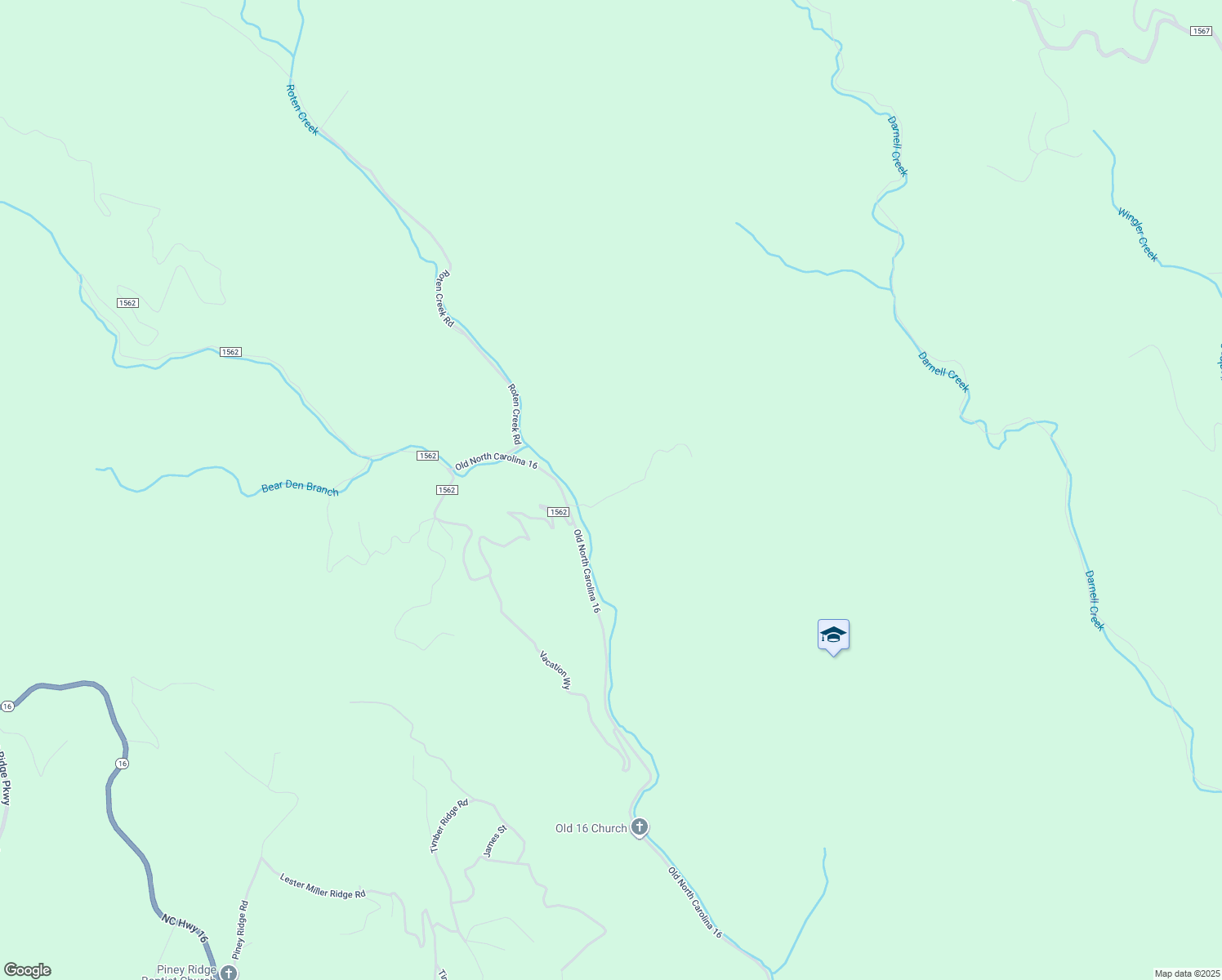 map of restaurants, bars, coffee shops, grocery stores, and more near 207 Poplar Trail Drive in Millers Creek
