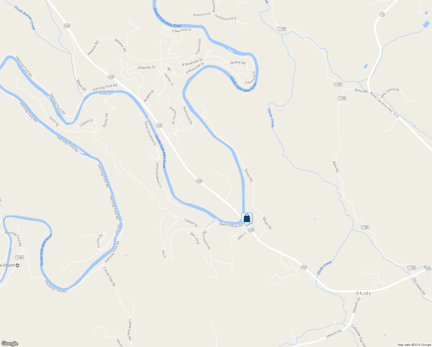map of restaurants, bars, coffee shops, grocery stores, and more near 411 Holly Ridge Road in West Jefferson