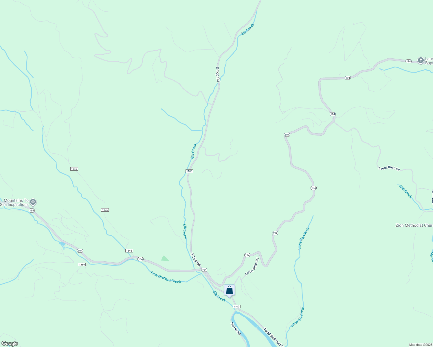 map of restaurants, bars, coffee shops, grocery stores, and more near 471 Elkland Meadows Drive in Todd