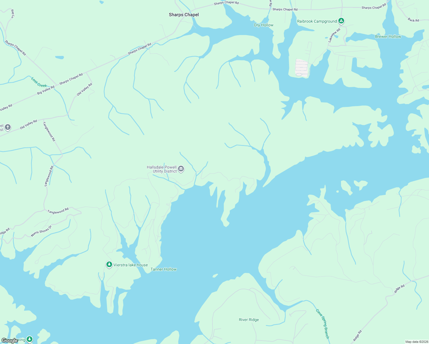 map of restaurants, bars, coffee shops, grocery stores, and more near 755 Lake Shore Drive in Sharps Chapel