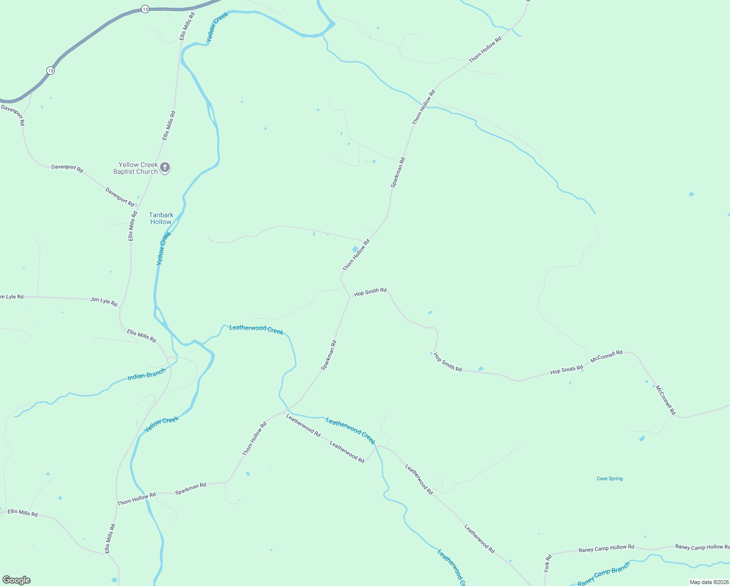 map of restaurants, bars, coffee shops, grocery stores, and more near 1130 Sparkman Road in Cumberland Furnace