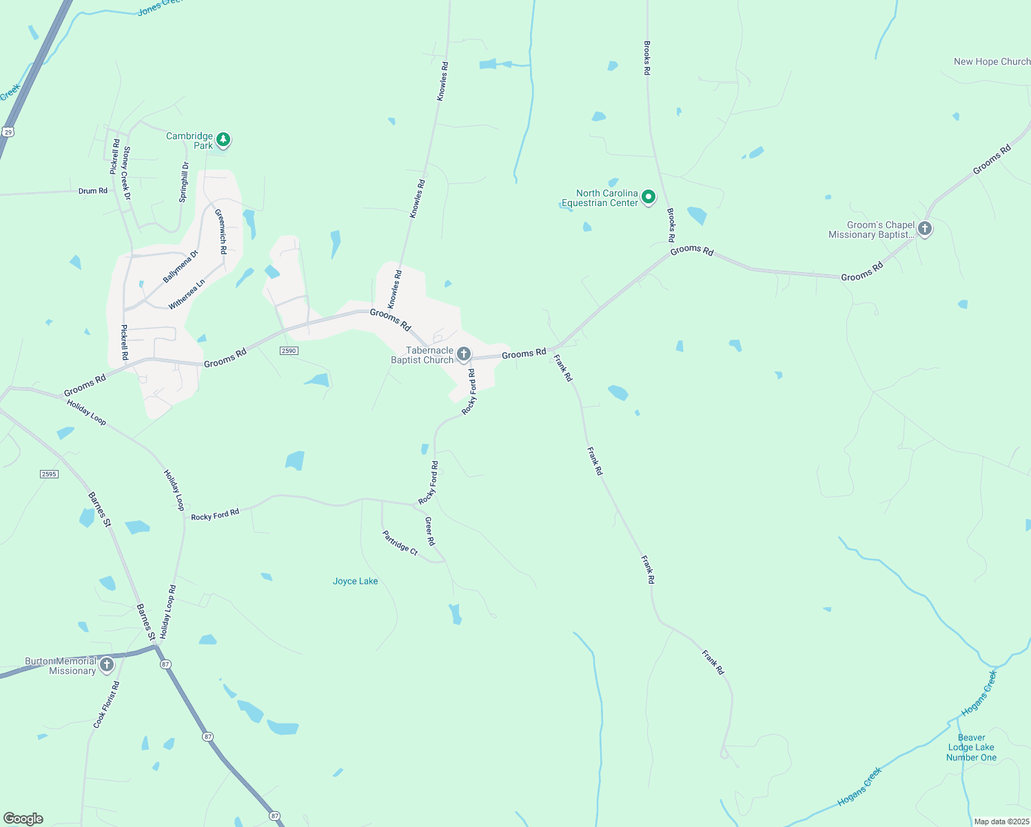 map of restaurants, bars, coffee shops, grocery stores, and more near 1350 Rocky Ford Road in Reidsville