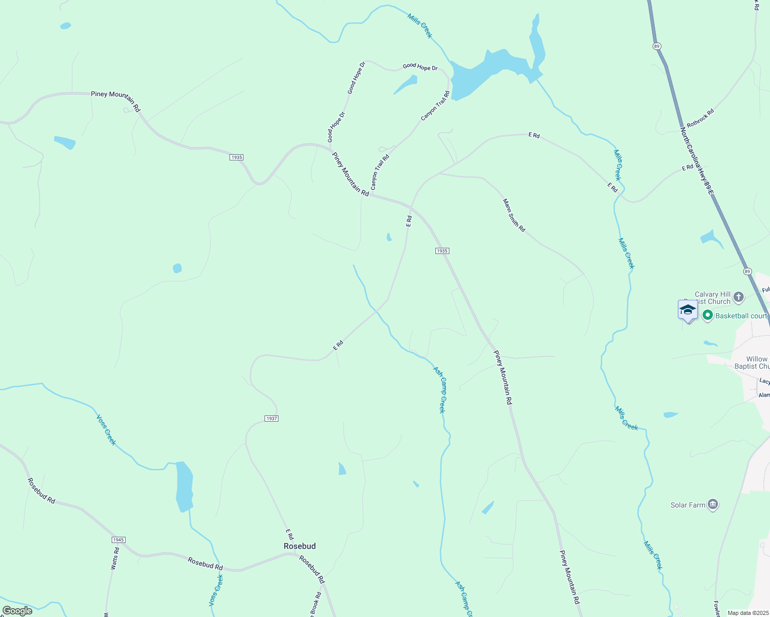 map of restaurants, bars, coffee shops, grocery stores, and more near 2053 East Road in Walnut Cove