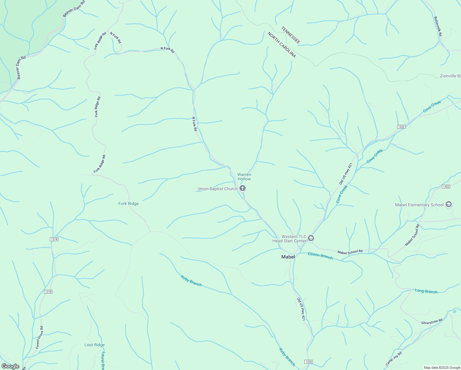 map of restaurants, bars, coffee shops, grocery stores, and more near 851-875 North Fork Road in Zionville