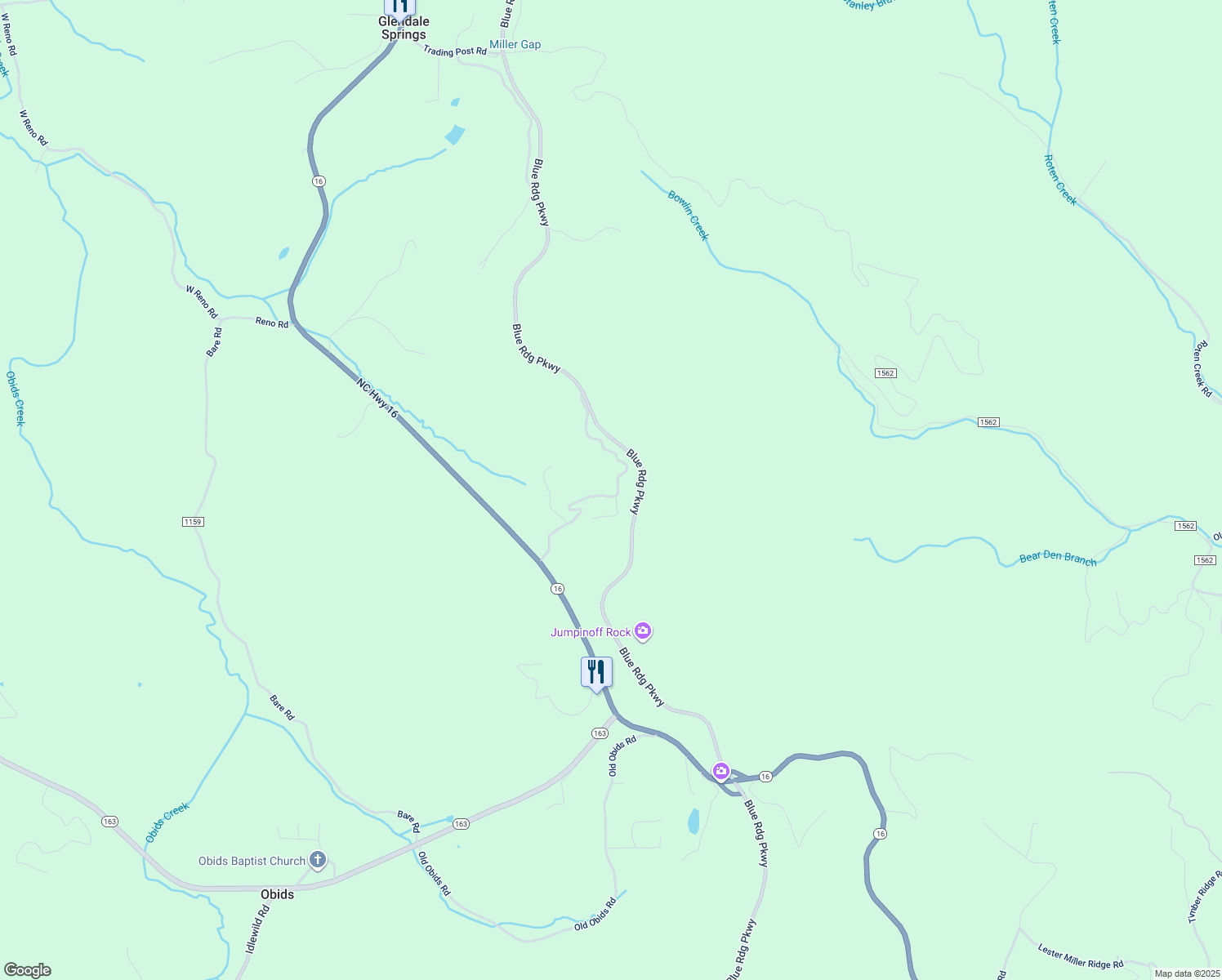 map of restaurants, bars, coffee shops, grocery stores, and more near 495 Doyle Bare Road in West Jefferson