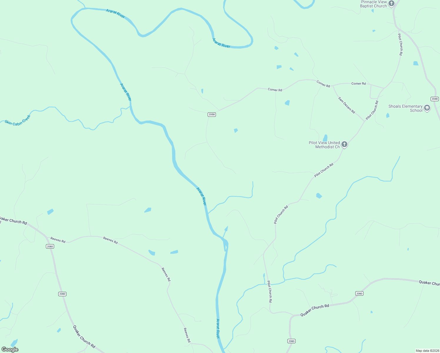 map of restaurants, bars, coffee shops, grocery stores, and more near 1096 Corner Road in Pinnacle