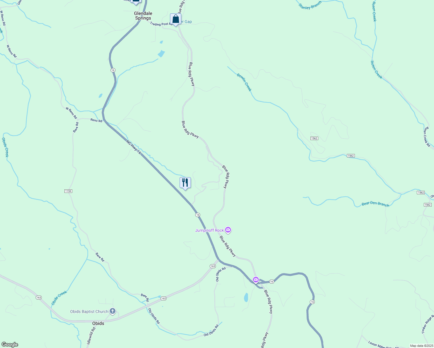 map of restaurants, bars, coffee shops, grocery stores, and more near 605 Doyle Bare Road in West Jefferson
