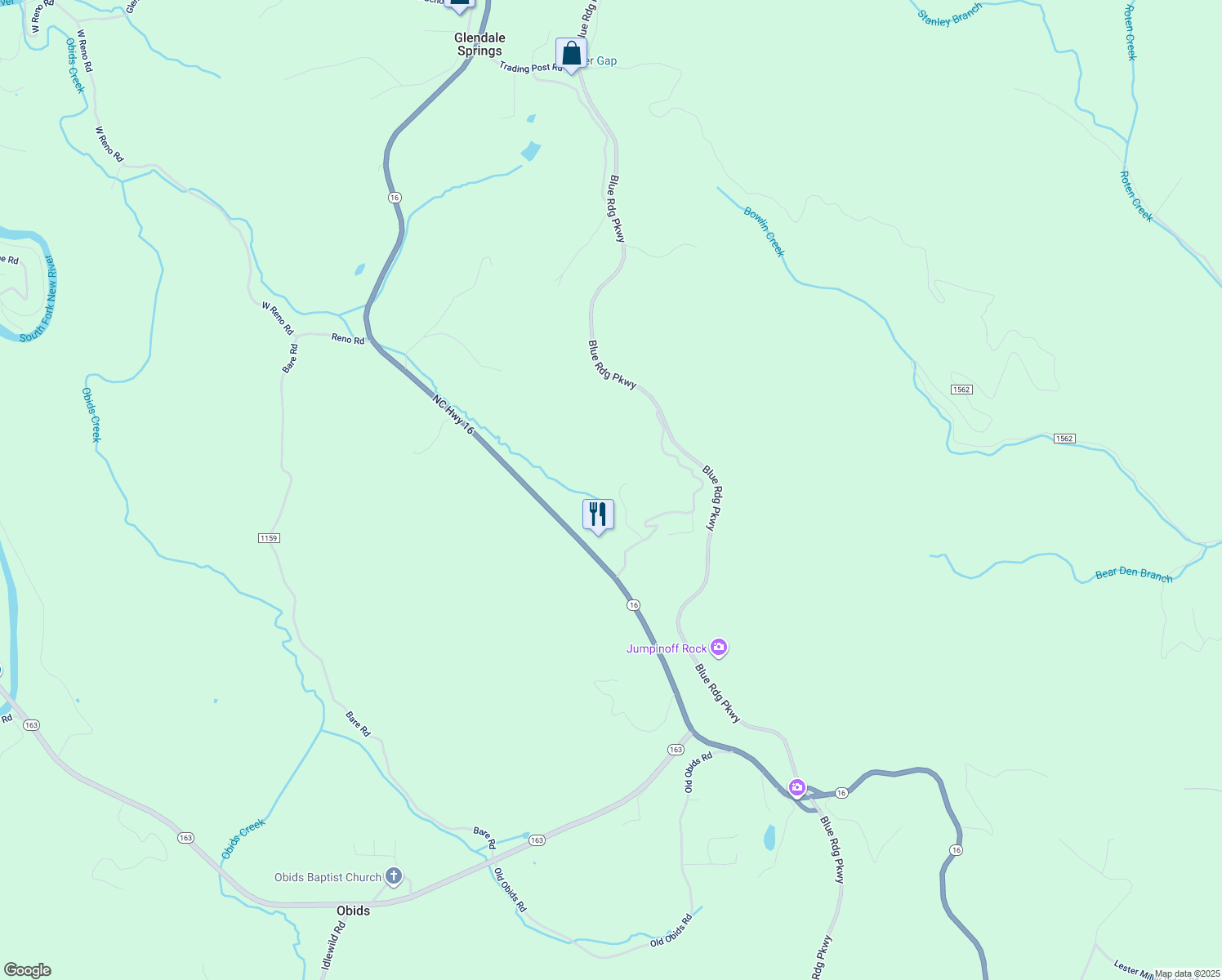 map of restaurants, bars, coffee shops, grocery stores, and more near 173 Z Hollar Rd in West Jefferson