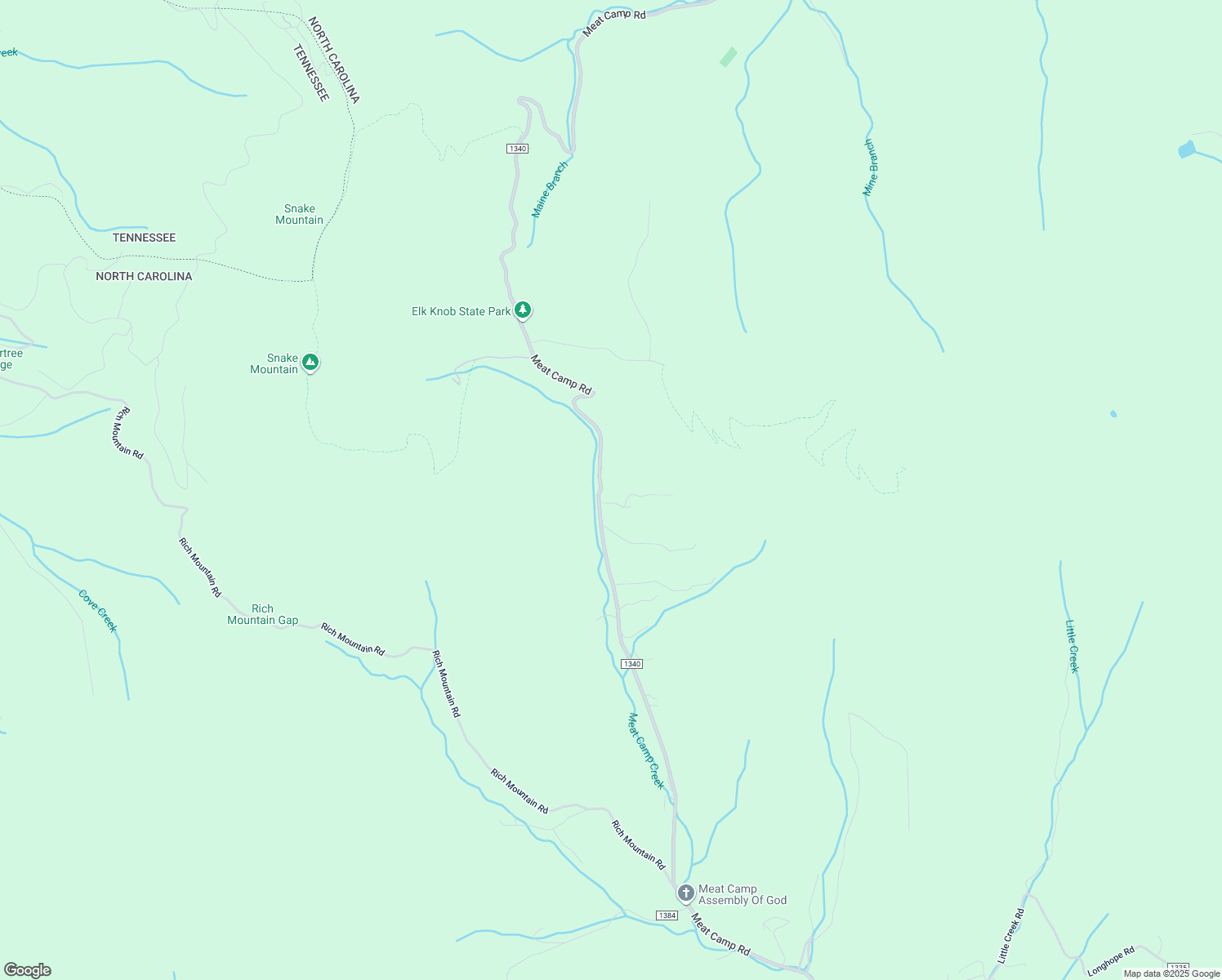map of restaurants, bars, coffee shops, grocery stores, and more near 4938 Meat Camp Road in Todd