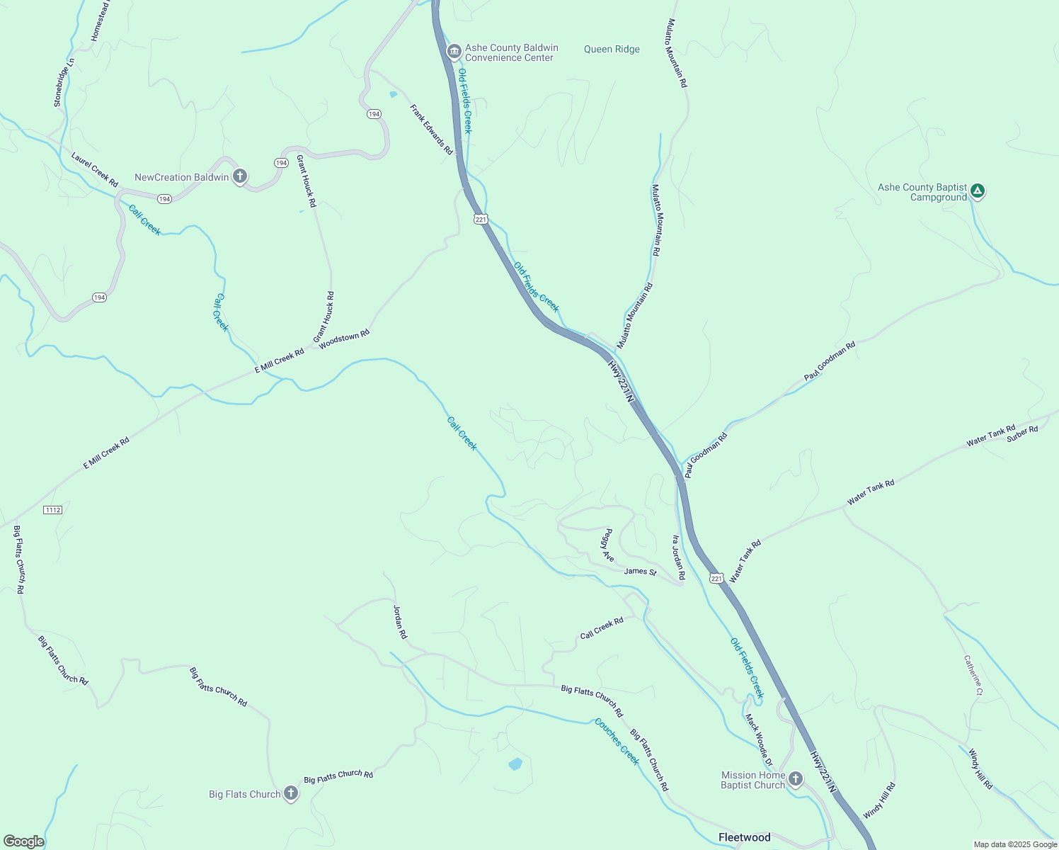 map of restaurants, bars, coffee shops, grocery stores, and more near 363 Charlie Warwick Road in Fleetwood
