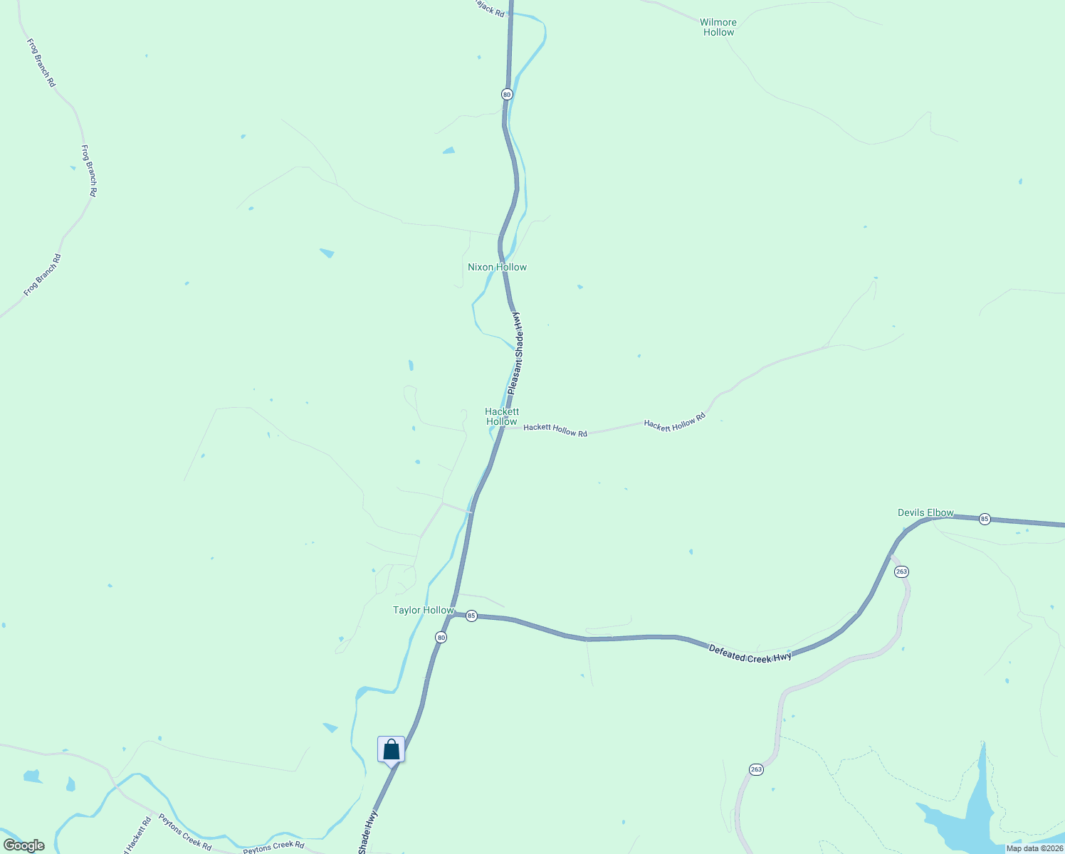 map of restaurants, bars, coffee shops, grocery stores, and more near 7 Hackett Hollow Road in Pleasant Shade