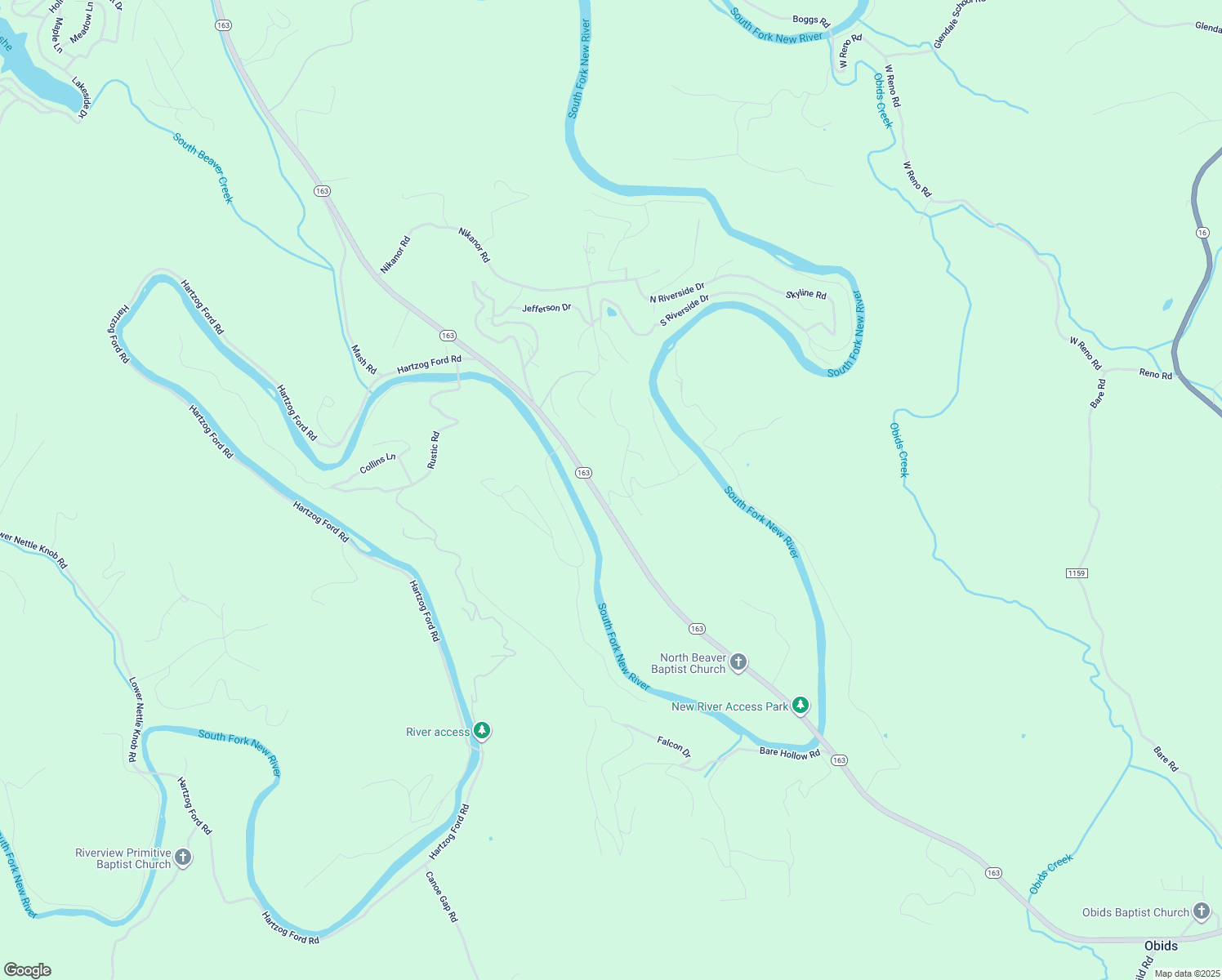 map of restaurants, bars, coffee shops, grocery stores, and more near River Road in West Jefferson