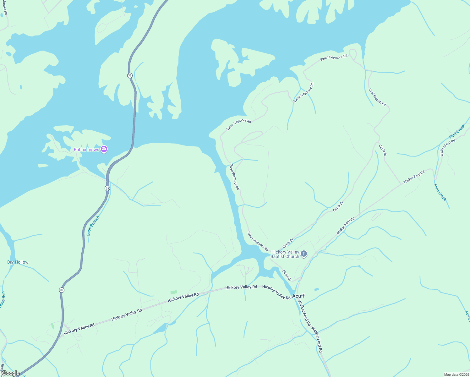 map of restaurants, bars, coffee shops, grocery stores, and more near 229 Swan Seymour Road in Maynardville
