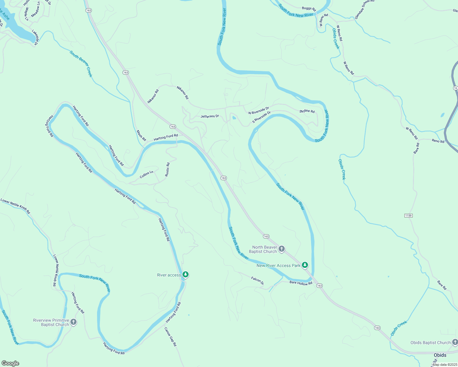 map of restaurants, bars, coffee shops, grocery stores, and more near River Road in West Jefferson