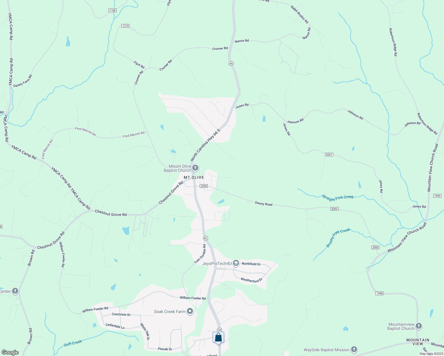 map of restaurants, bars, coffee shops, grocery stores, and more near 1068 Pasture Ridge Road in King