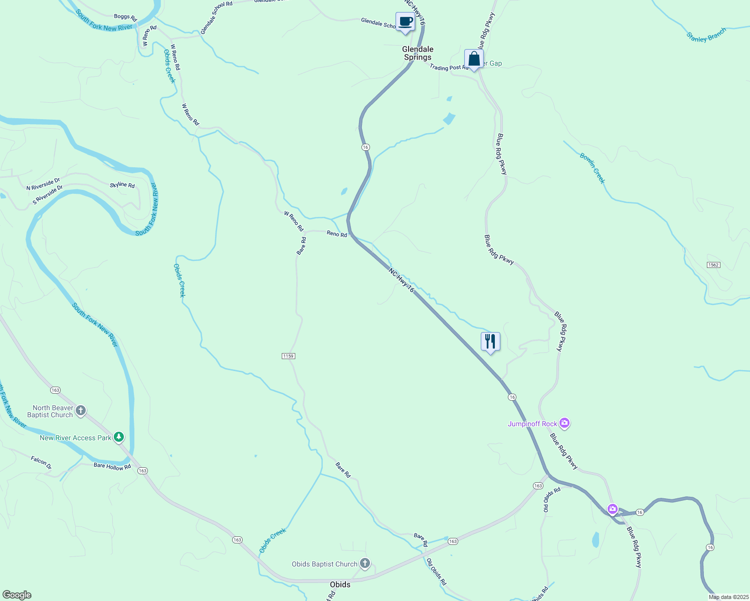 map of restaurants, bars, coffee shops, grocery stores, and more near 280 Laurelwood Drive in West Jefferson