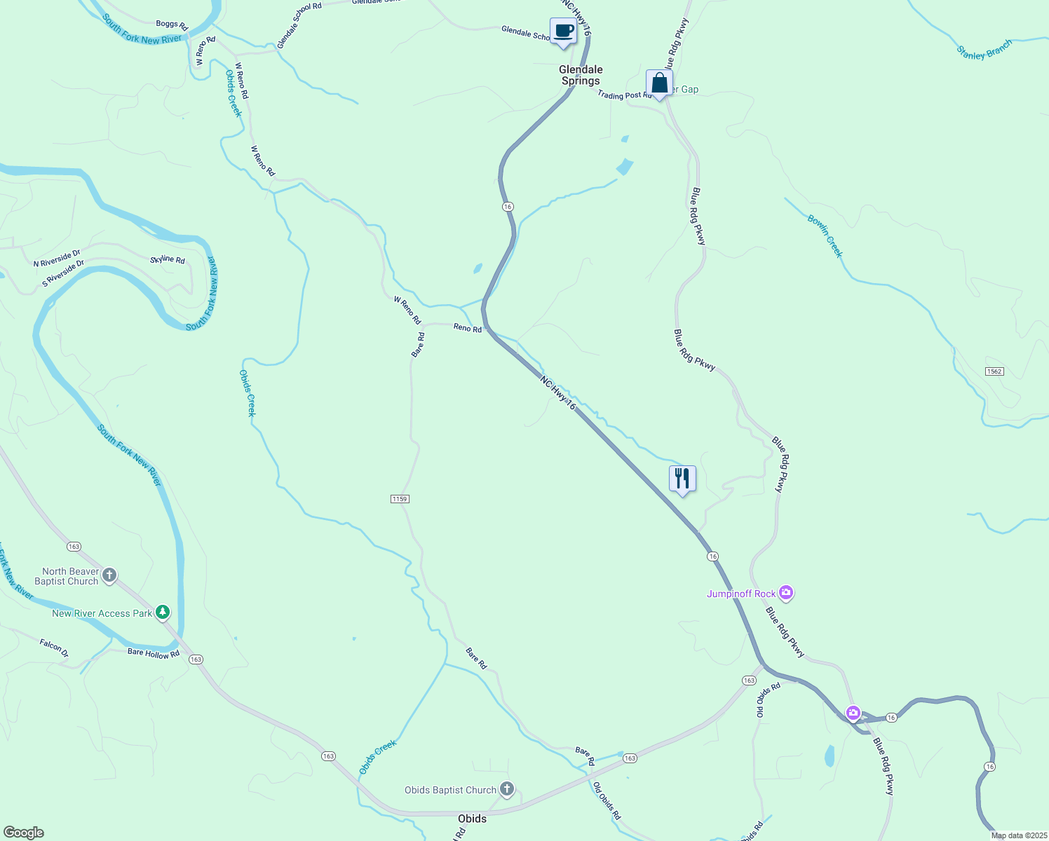 map of restaurants, bars, coffee shops, grocery stores, and more near 280 Laurelwood Drive in West Jefferson