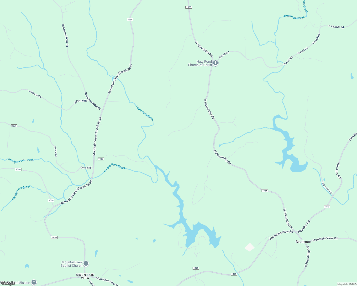 map of restaurants, bars, coffee shops, grocery stores, and more near 1675 North Friendship Road in King