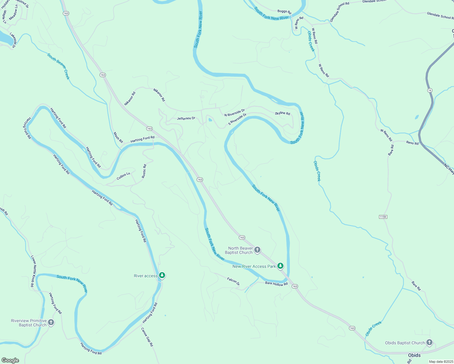 map of restaurants, bars, coffee shops, grocery stores, and more near 165 Riversound Road in West Jefferson