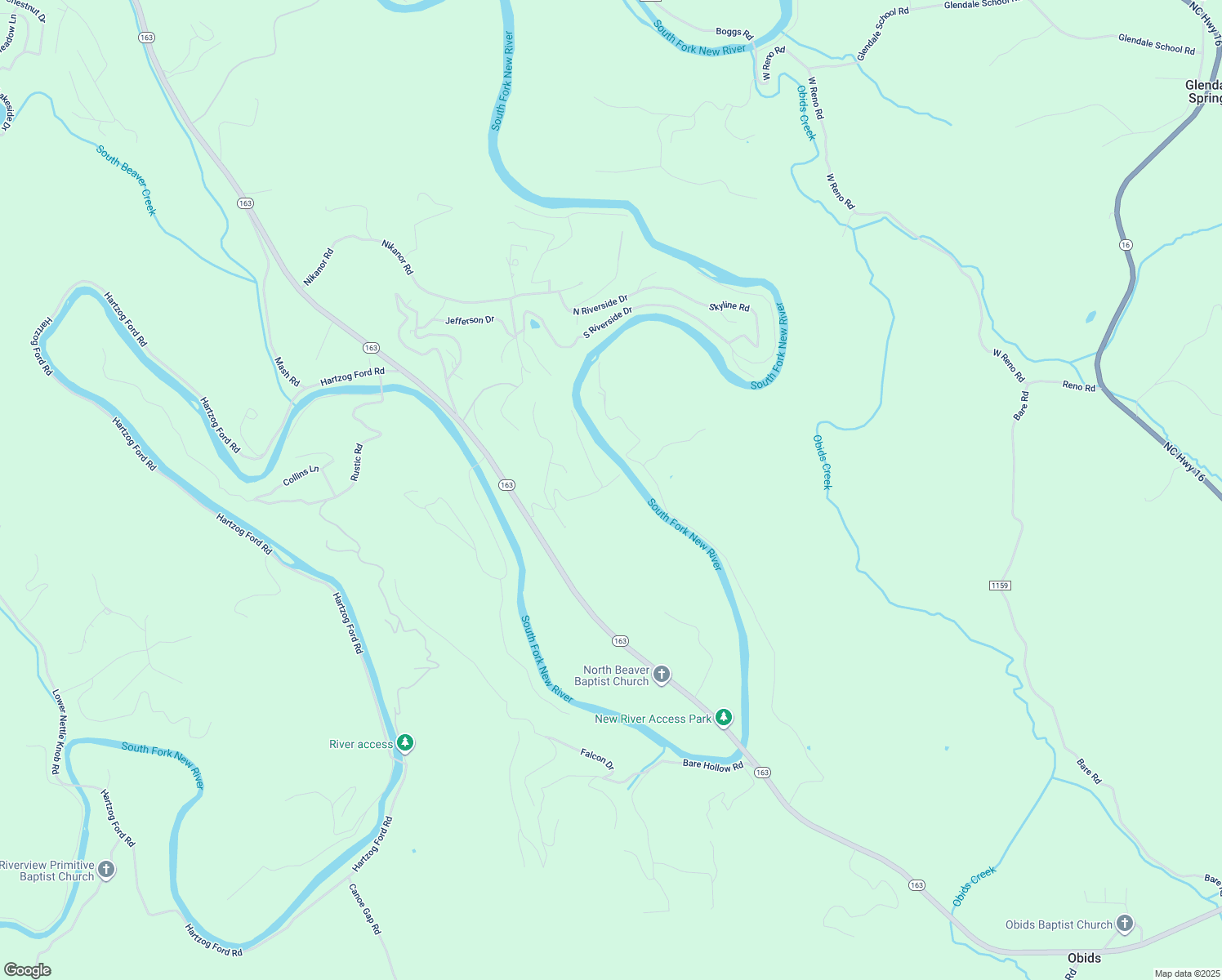 map of restaurants, bars, coffee shops, grocery stores, and more near 296 Riversound Road in West Jefferson