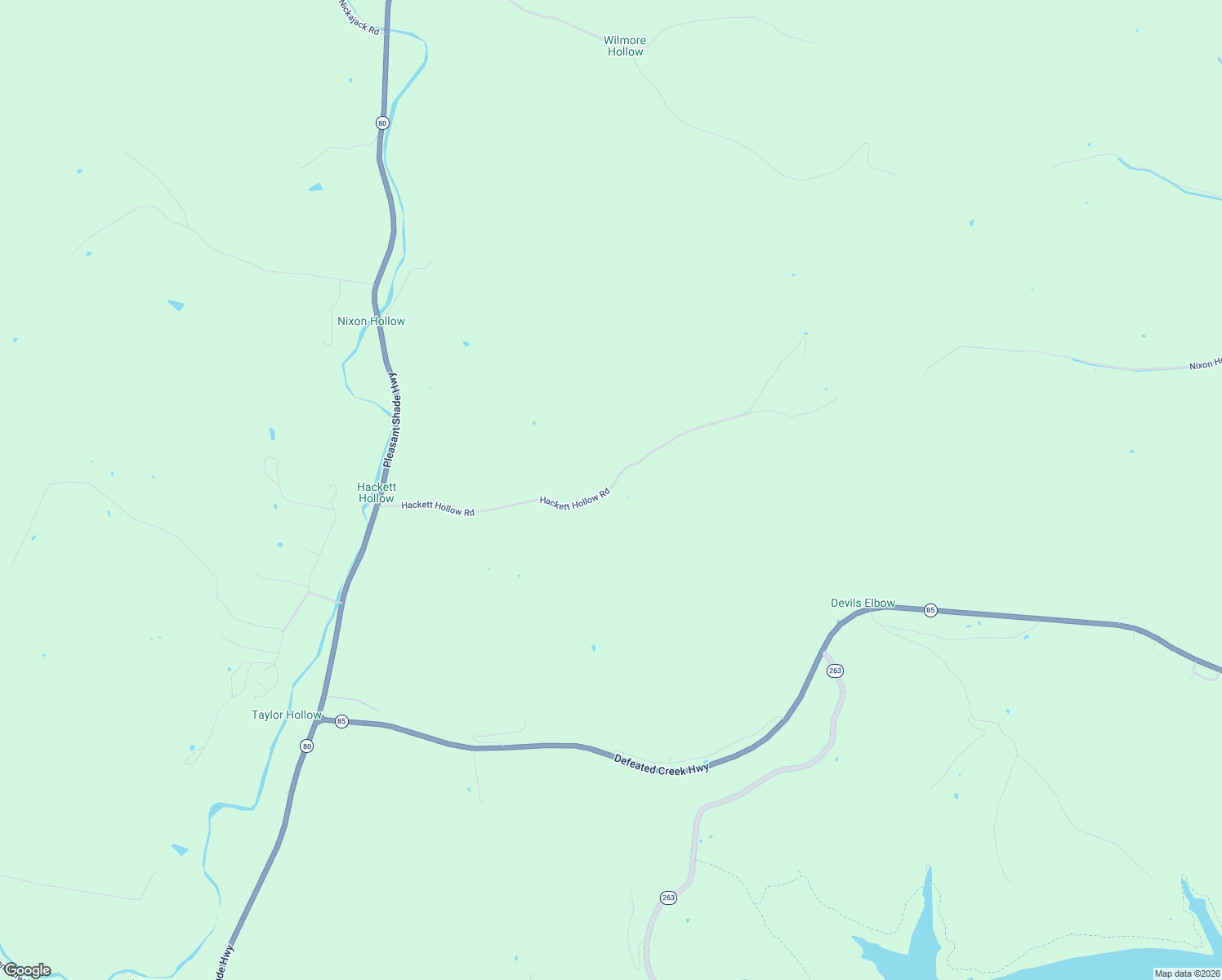 map of restaurants, bars, coffee shops, grocery stores, and more near 34 Hackett Hollow Road in Pleasant Shade