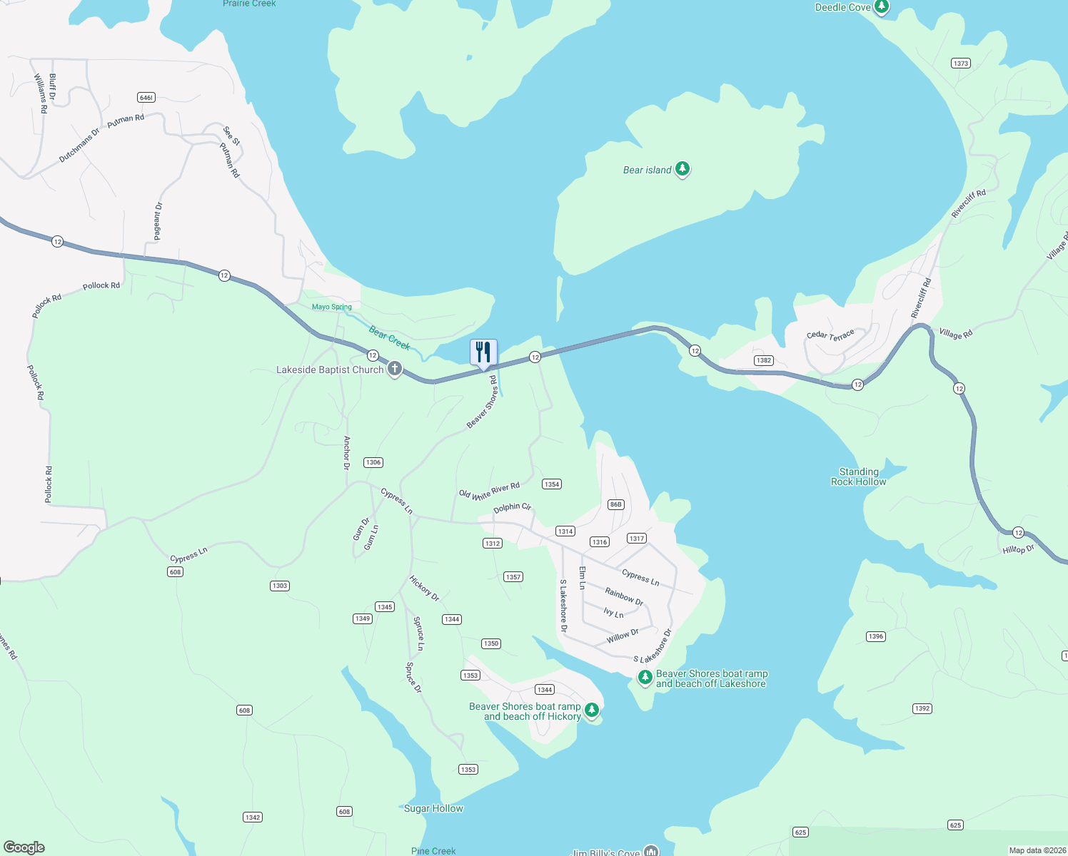 map of restaurants, bars, coffee shops, grocery stores, and more near 8237 Crows Roost Place in Rogers