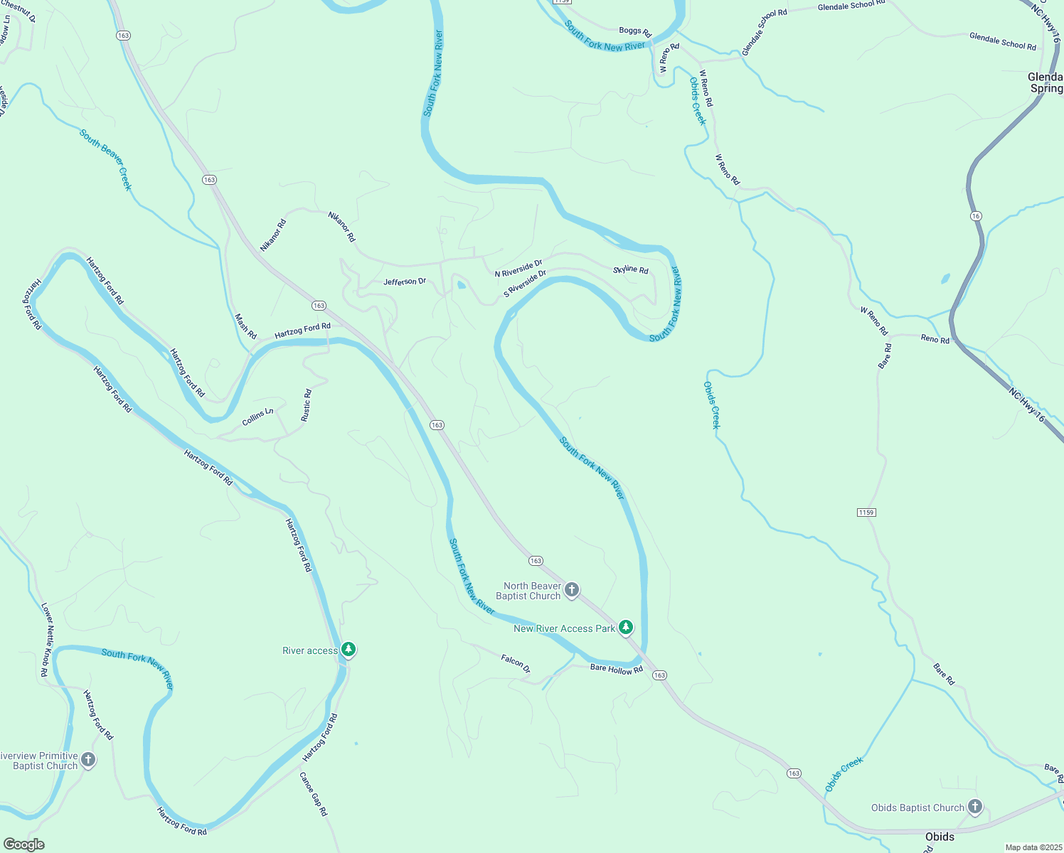 map of restaurants, bars, coffee shops, grocery stores, and more near 296 Riversound Road in West Jefferson