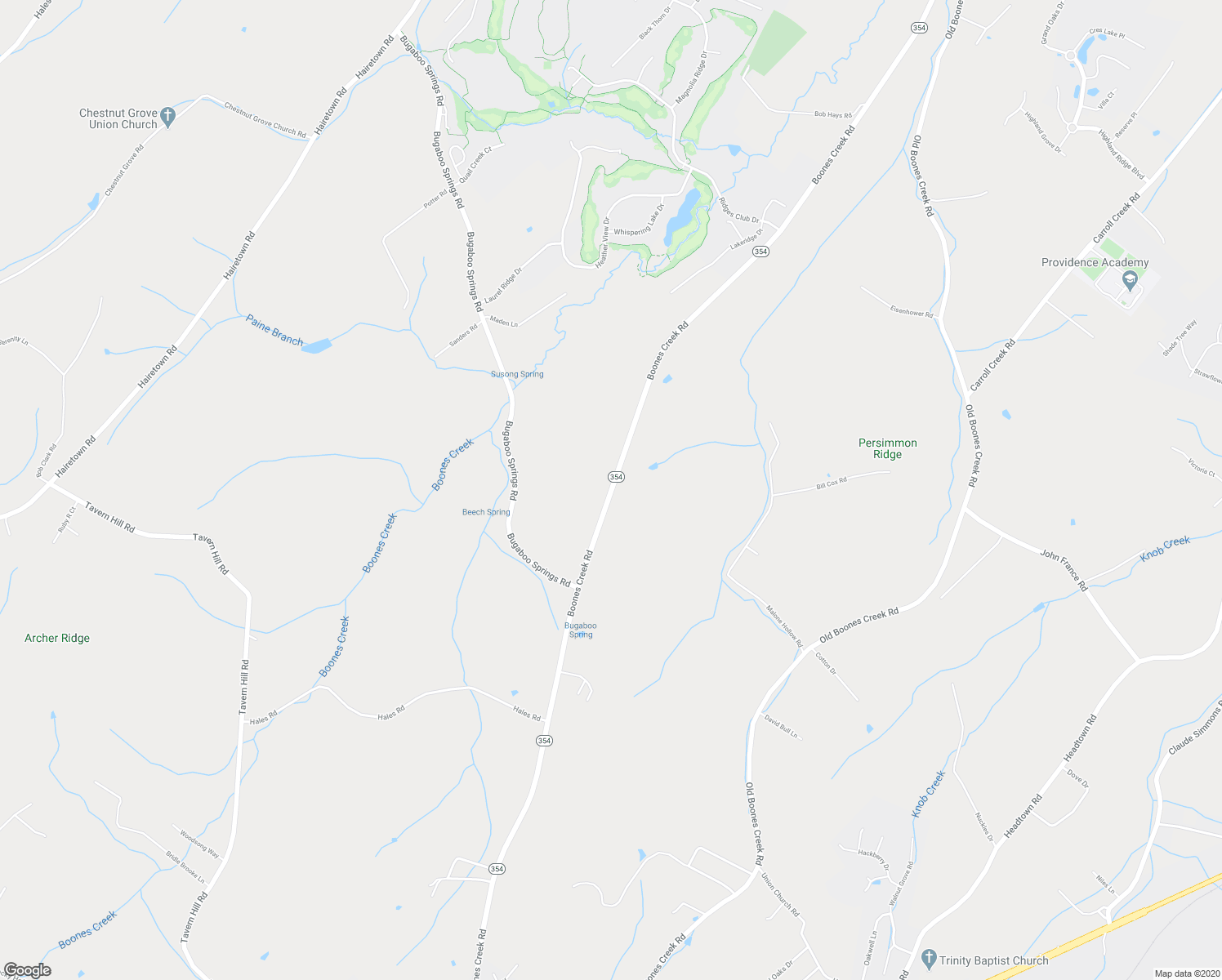 map of restaurants, bars, coffee shops, grocery stores, and more near 1400 Boones Creek Road in Jonesborough