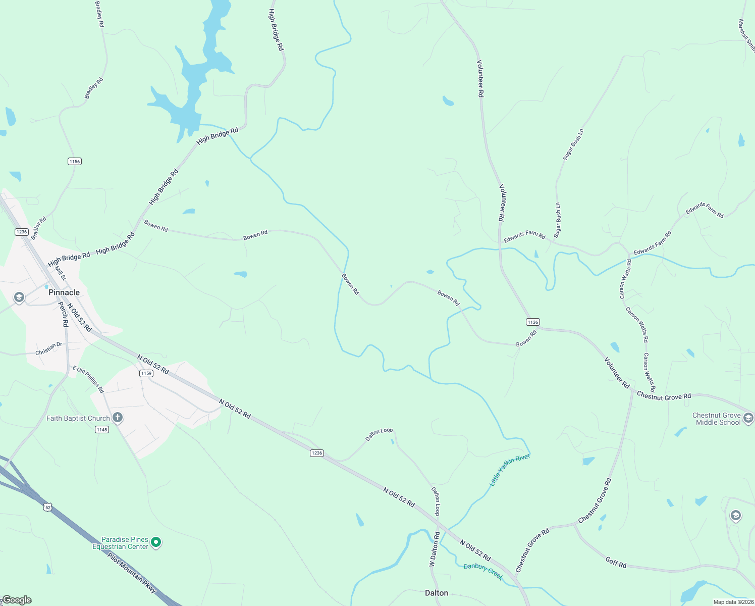 map of restaurants, bars, coffee shops, grocery stores, and more near 1714 Bowen Road in Pinnacle