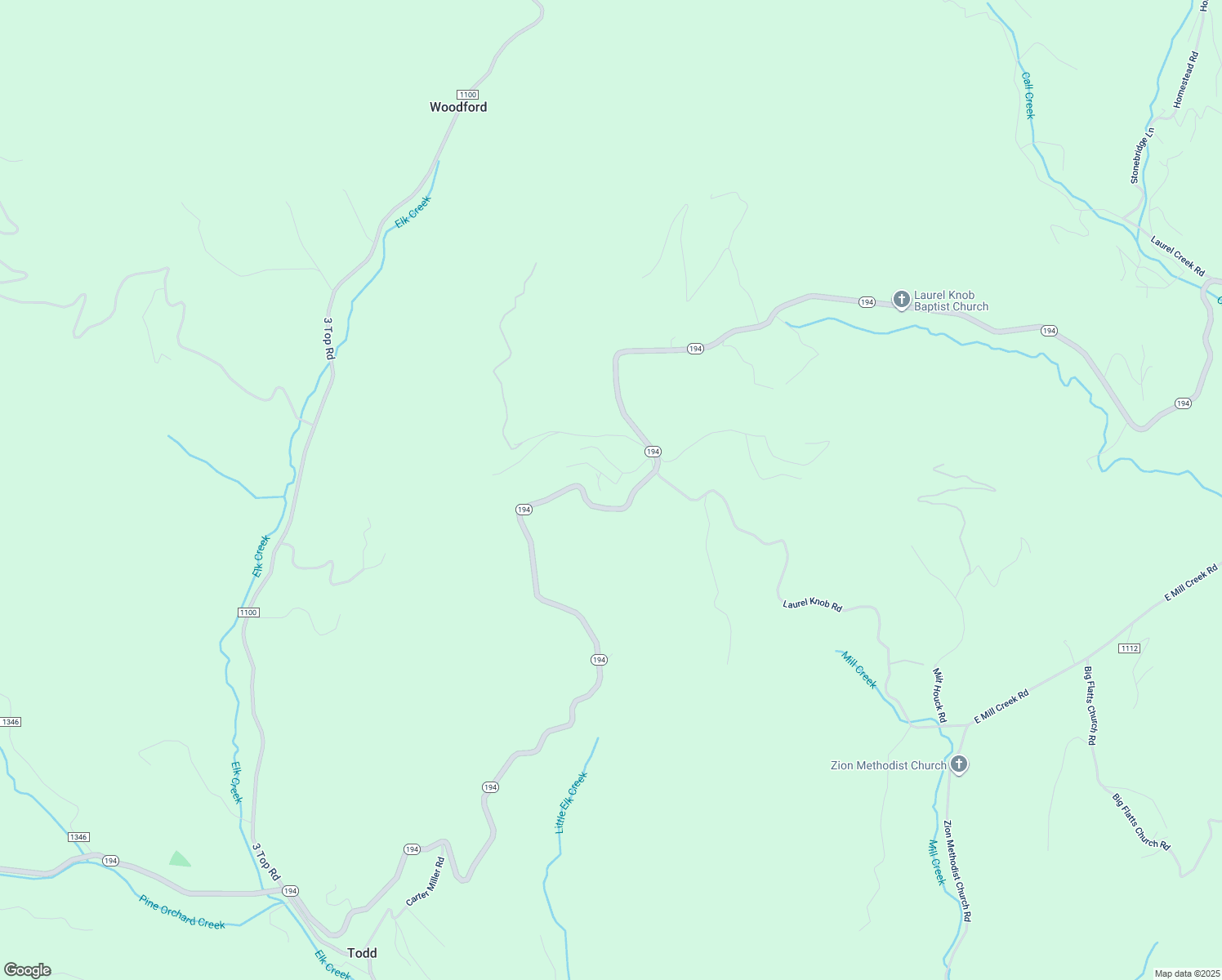 map of restaurants, bars, coffee shops, grocery stores, and more near 143 Elk Crossing Drive in Todd