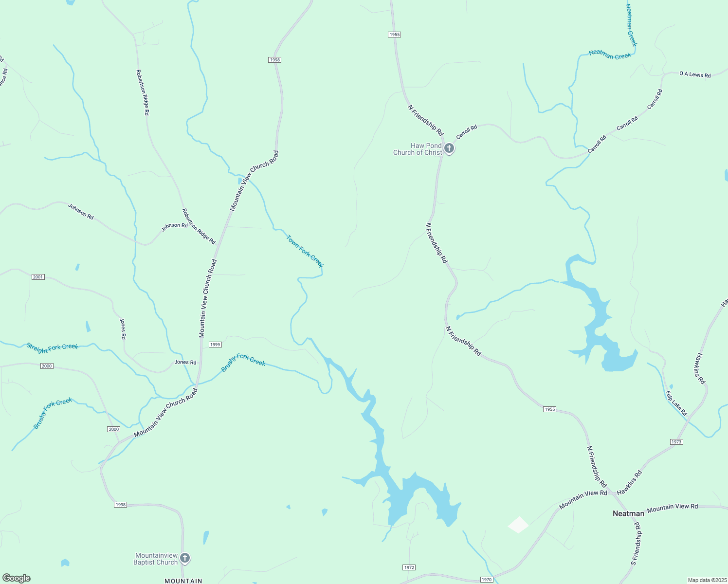 map of restaurants, bars, coffee shops, grocery stores, and more near 1675 North Friendship Road in King