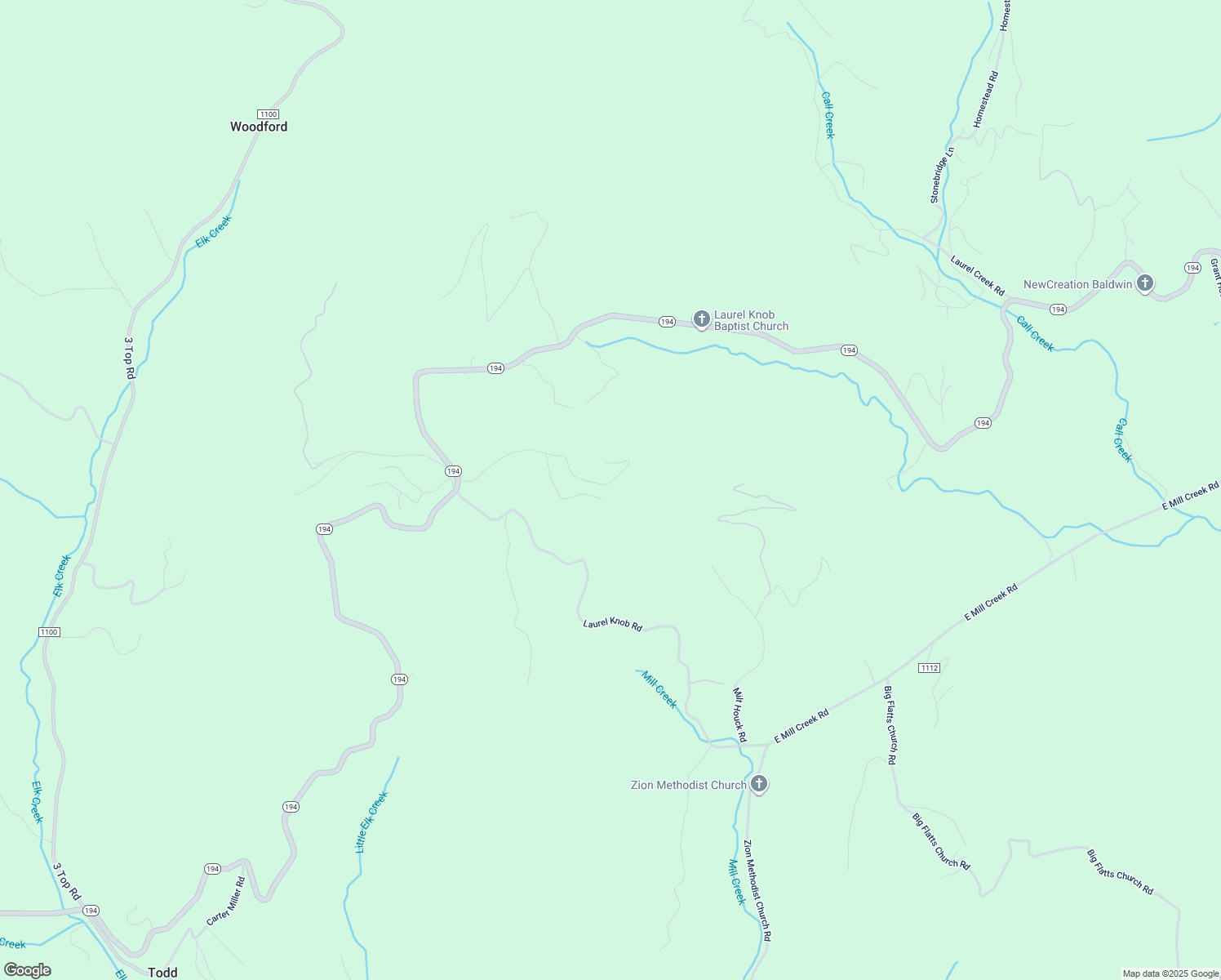 map of restaurants, bars, coffee shops, grocery stores, and more near 624 Laurel Mountain Estates Drive in Todd