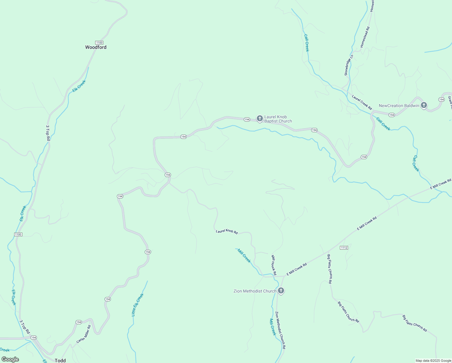 map of restaurants, bars, coffee shops, grocery stores, and more near 624 Laurel Mountain Estates Drive in Todd