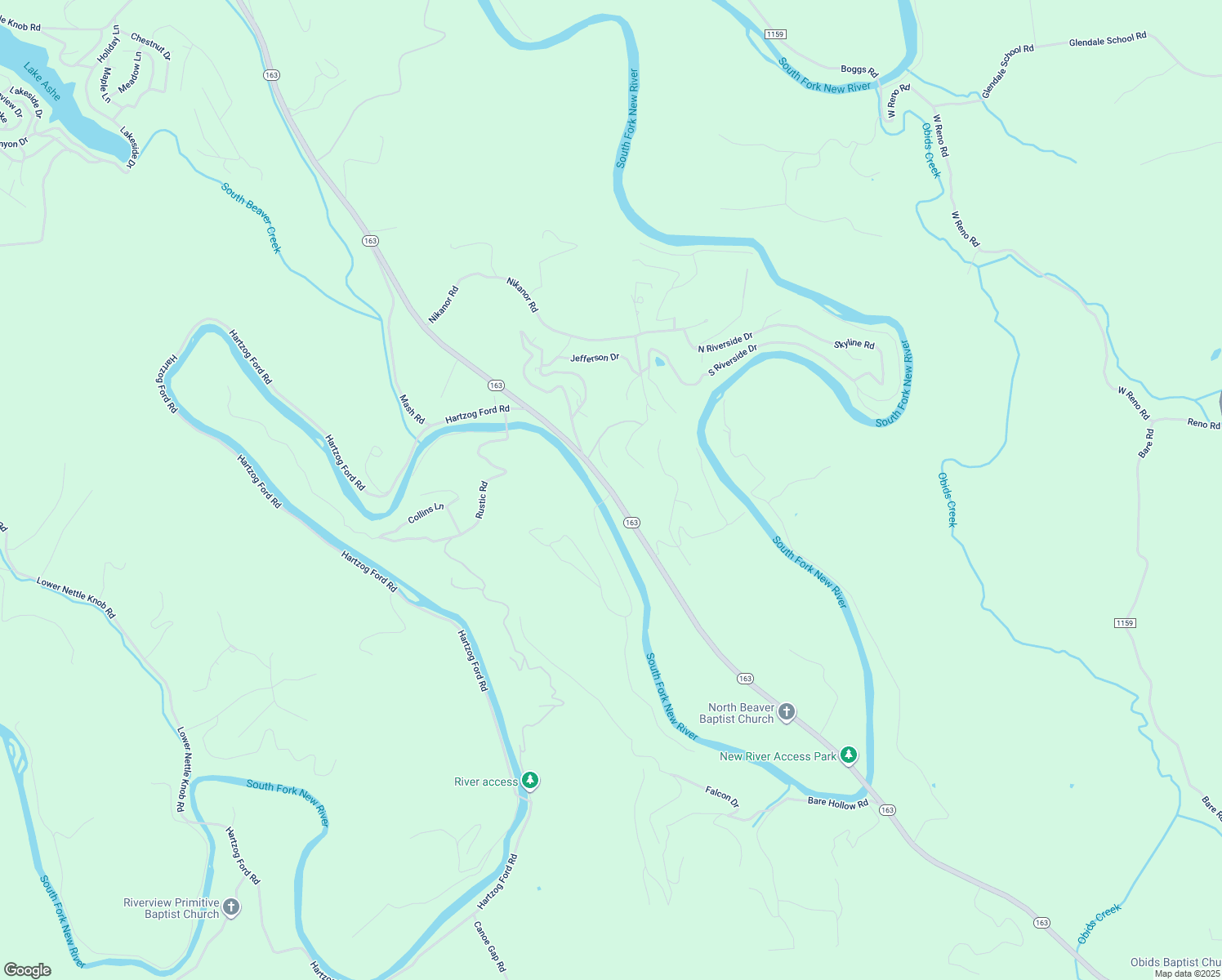 map of restaurants, bars, coffee shops, grocery stores, and more near 7107 Highway 163 in West Jefferson