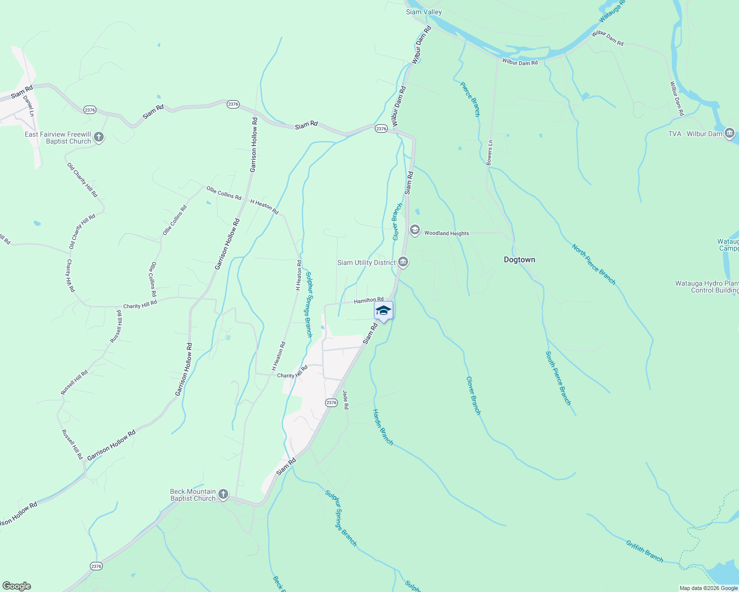 map of restaurants, bars, coffee shops, grocery stores, and more near 128 Hamilton Rd in Elizabethton