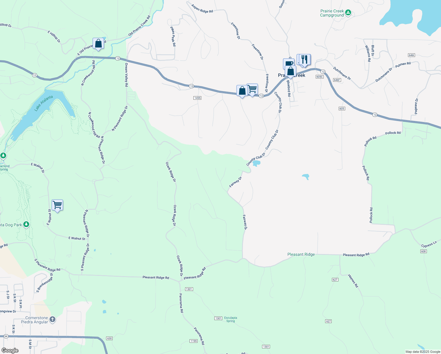 map of restaurants, bars, coffee shops, grocery stores, and more near 8208 Titleist Lane in Little Flock