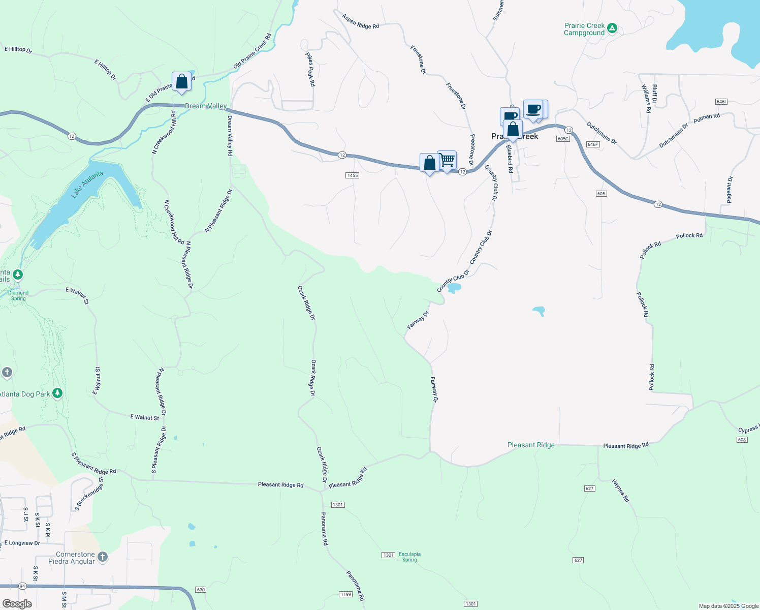 map of restaurants, bars, coffee shops, grocery stores, and more near 8208 Titleist Lane in Little Flock