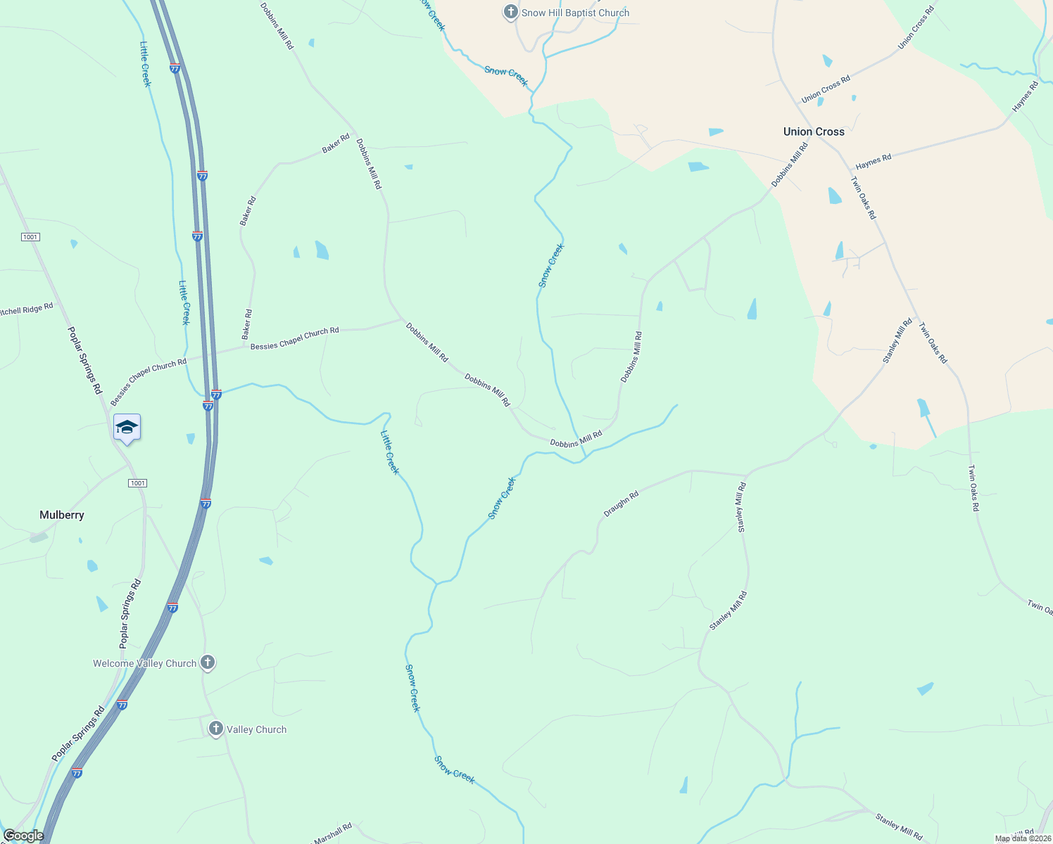map of restaurants, bars, coffee shops, grocery stores, and more near 930 Dobbins Mill Road in Elkin