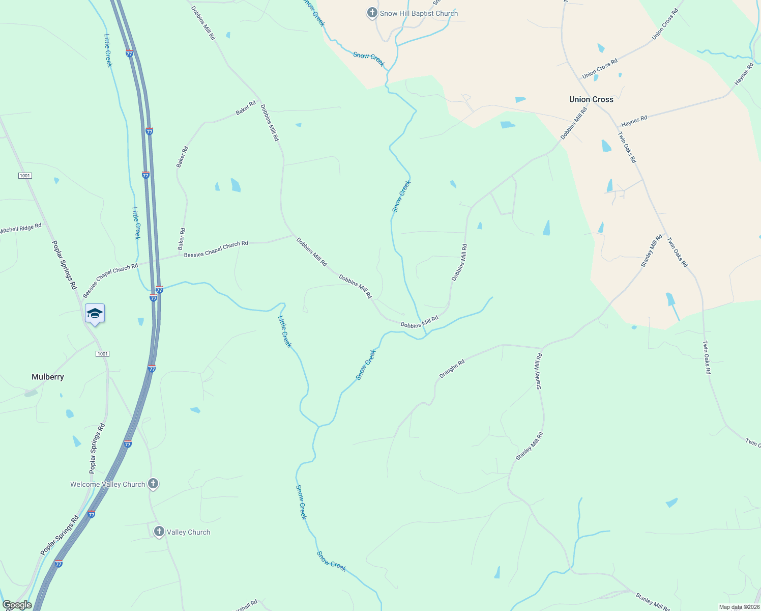 map of restaurants, bars, coffee shops, grocery stores, and more near 930 Dobbins Mill Road in Elkin