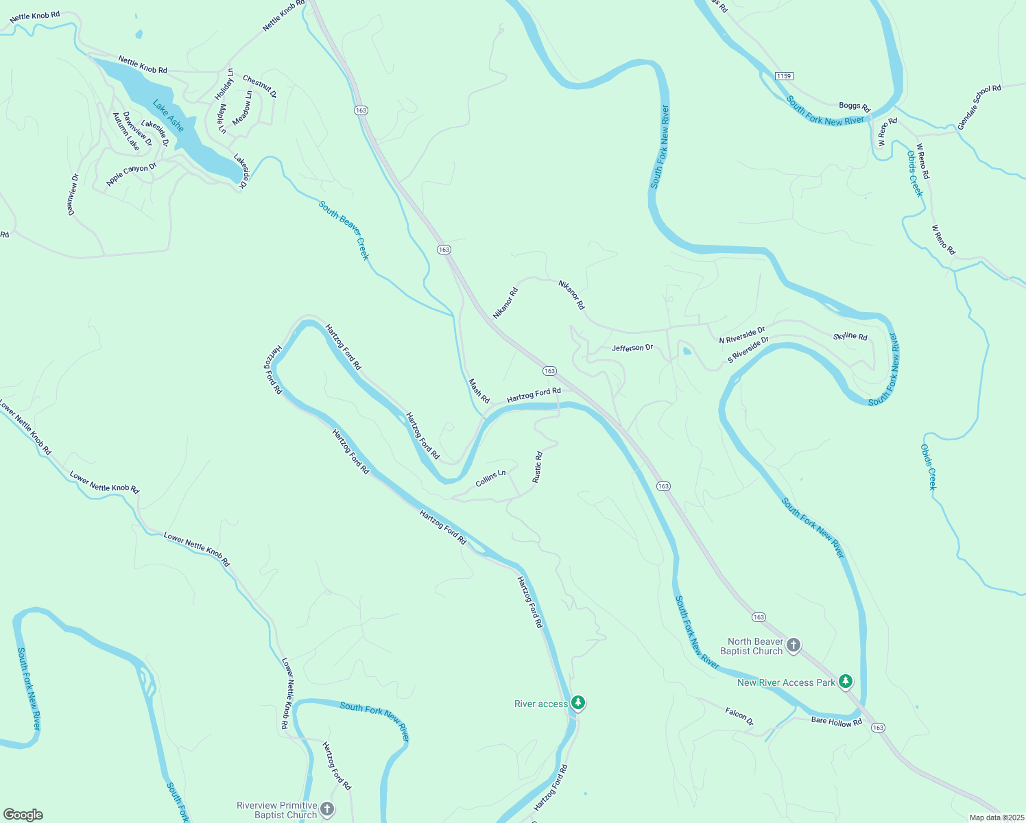 map of restaurants, bars, coffee shops, grocery stores, and more near 269 River Lane in West Jefferson