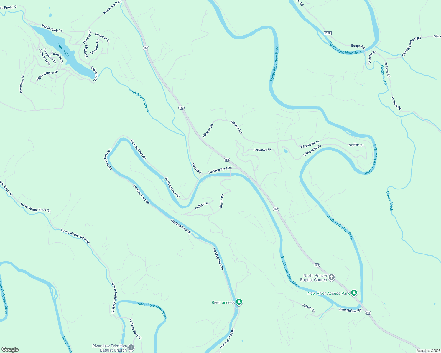 map of restaurants, bars, coffee shops, grocery stores, and more near 343 River Lane in West Jefferson