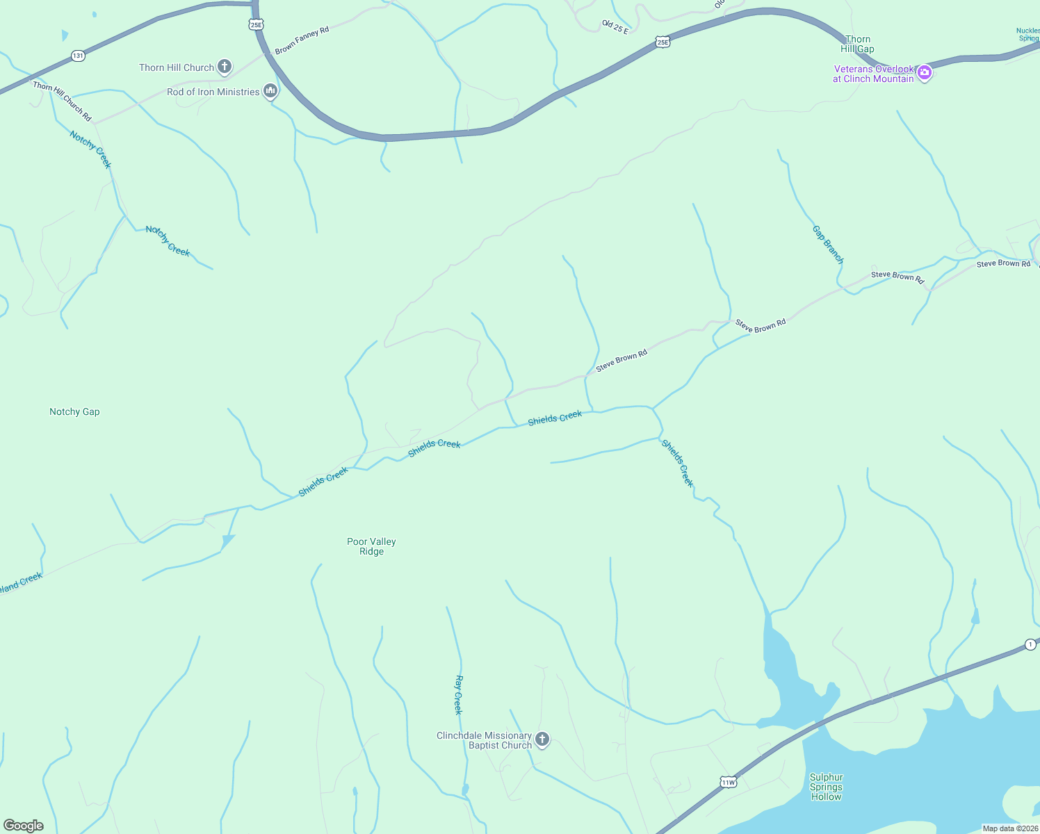 map of restaurants, bars, coffee shops, grocery stores, and more near 1693 Steve Brown Road in Bean Station