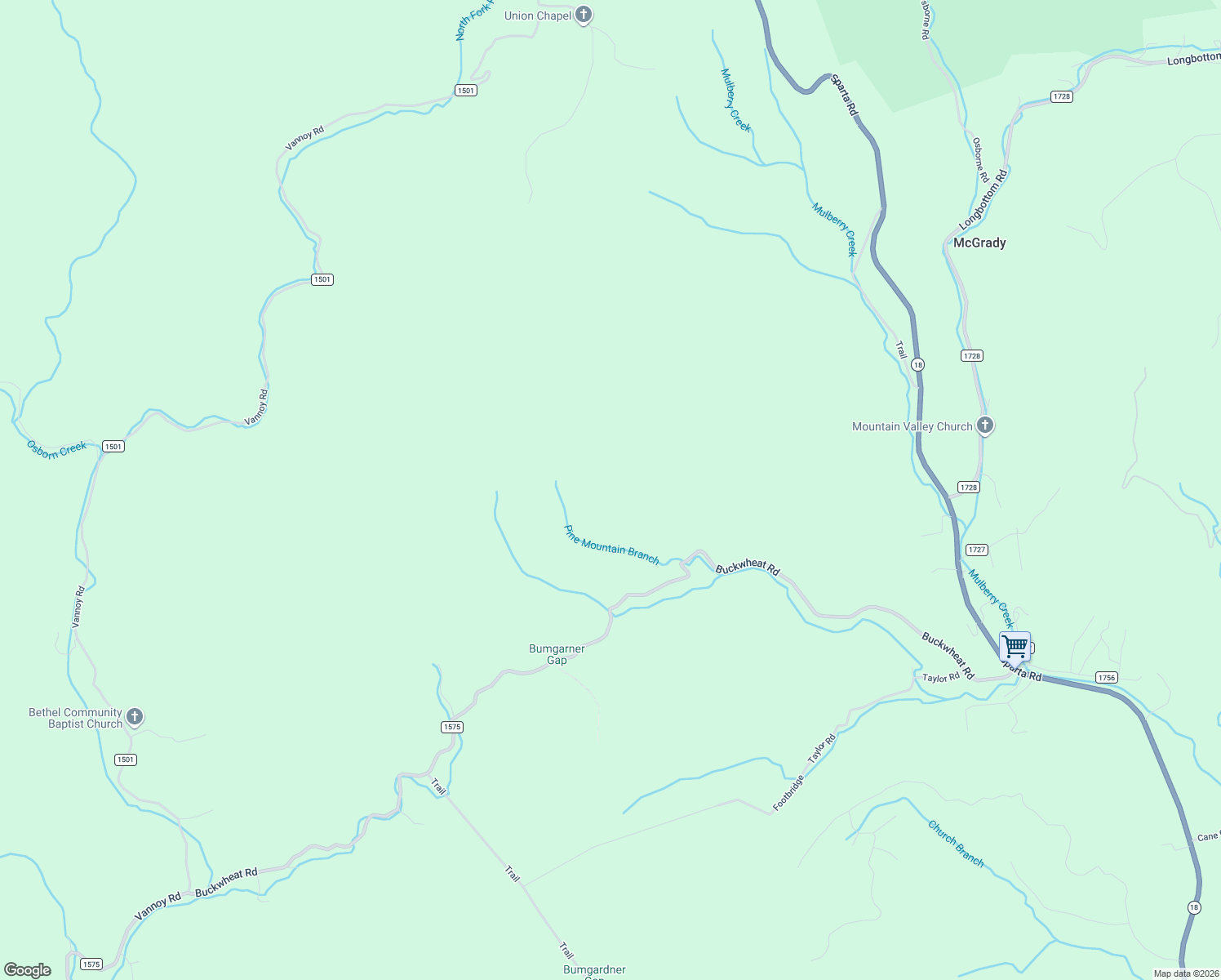 map of restaurants, bars, coffee shops, grocery stores, and more near in McGrady