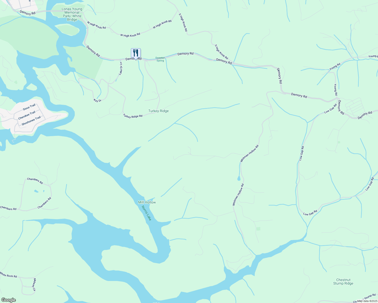 map of restaurants, bars, coffee shops, grocery stores, and more near 388 Fieldshire Lane in LaFollette