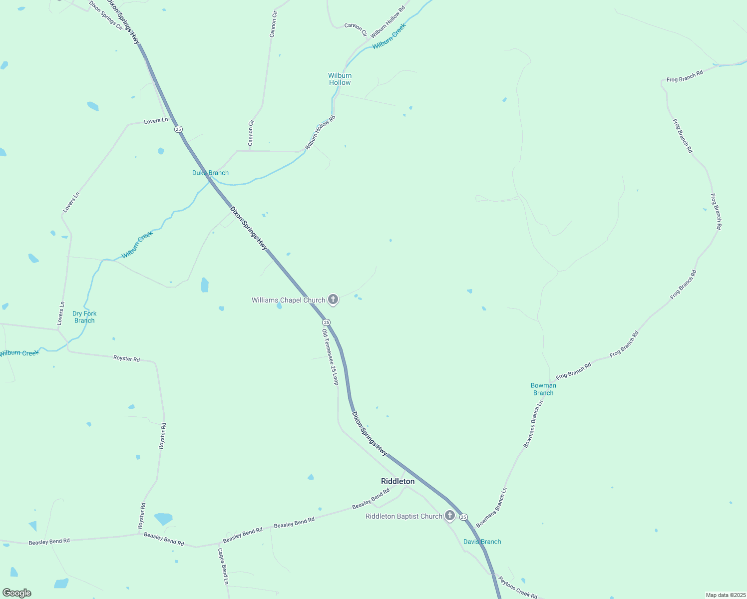 map of restaurants, bars, coffee shops, grocery stores, and more near 38 Hallie Lane in Riddleton