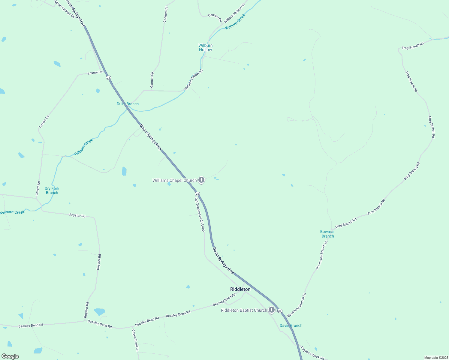 map of restaurants, bars, coffee shops, grocery stores, and more near 38 Hallie Ln in Riddleton