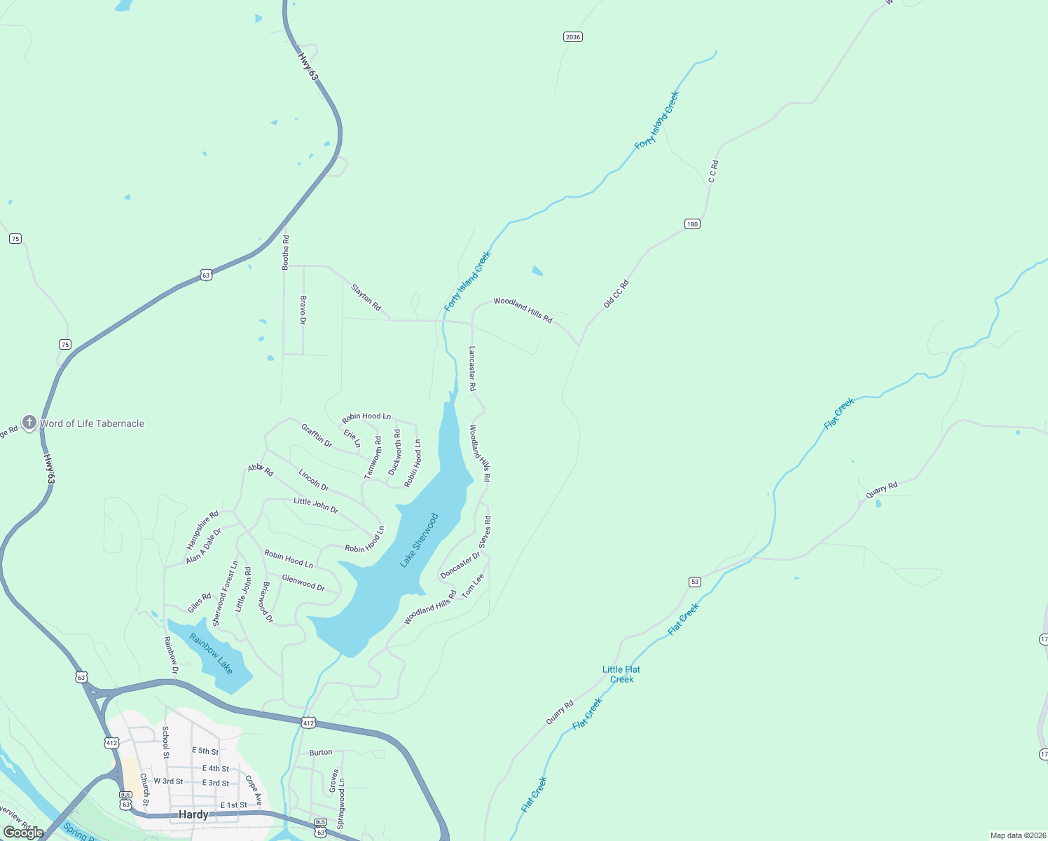 map of restaurants, bars, coffee shops, grocery stores, and more near Lancaster Road in Hardy