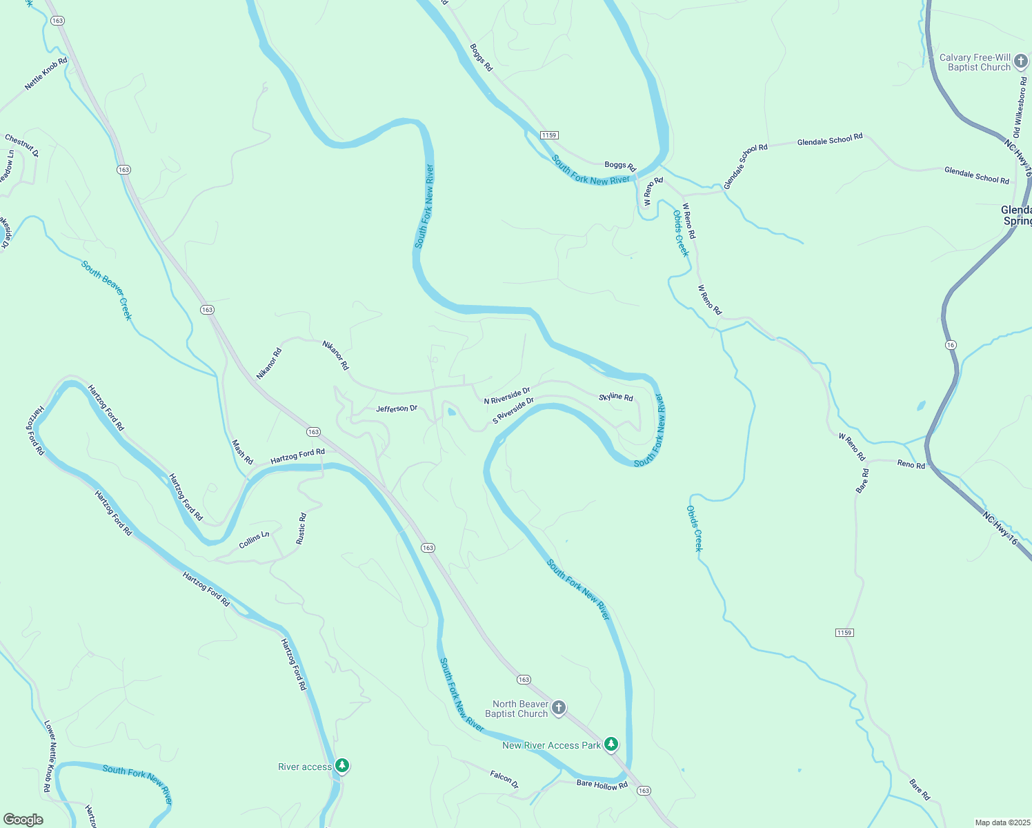 map of restaurants, bars, coffee shops, grocery stores, and more near 520 South Riverside Drive in West Jefferson
